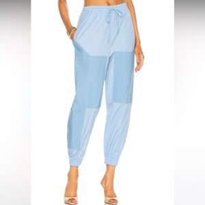 Stella McCartney Kara Paneled Organic Cotton Trousers Light Blue NWT Size 38 IT